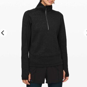Lululemon Run to Reset 1/2 Zip in Speckle Emboss Black Women's Size L